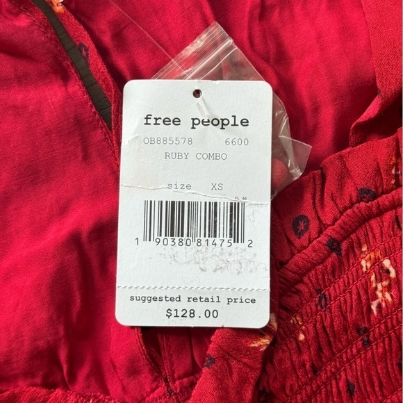 Free People Two Faces Ruby Combo Printed Floral Boho Mini Dress Size XS Women - Picture 7 of 11